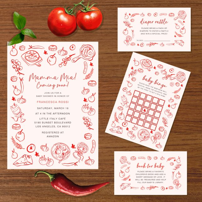 Guardanapo De Papel  | Mamma Mia Italian Baby Shower (Criador carregado)