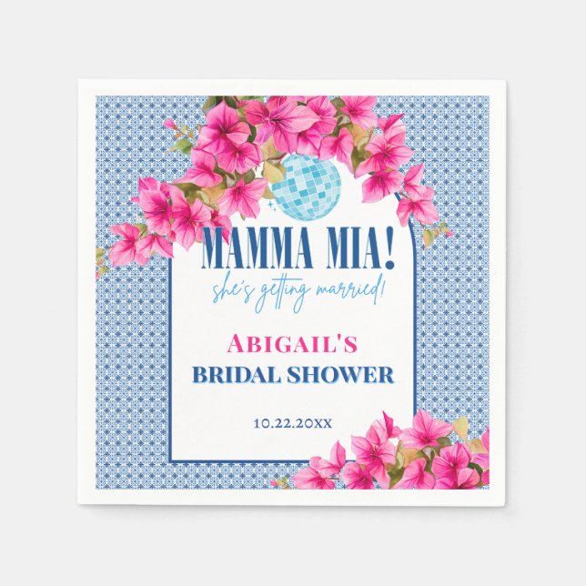 Guardanapo De Papel Mamma Mia Welcome Bridal Shower (Frente)