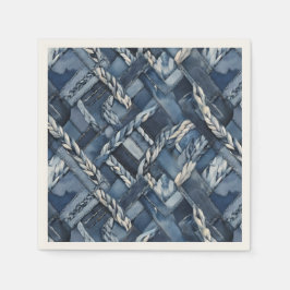 Guardanapo De Papel Mancha Escura De Denim E Braids