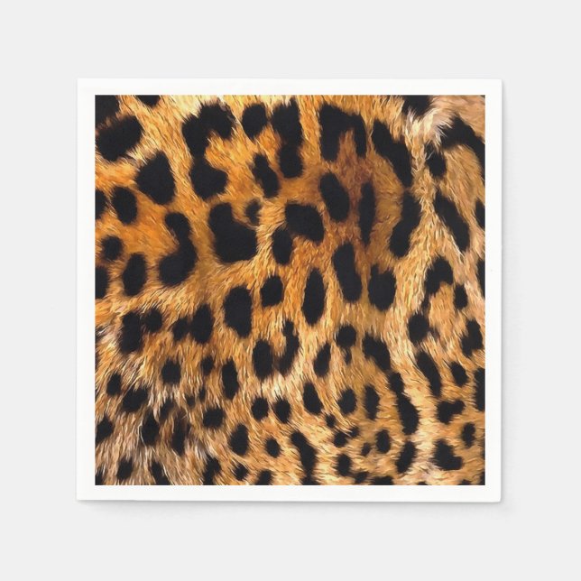Guardanapo De Papel Manchas-leopardo Black Brown Wild Animal Fine Art (Frente)