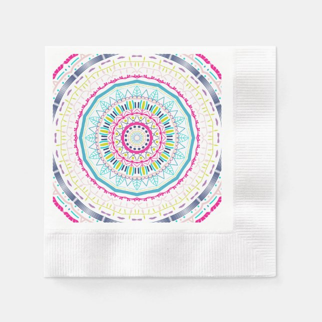 Guardanapo De Papel mandala colorida (Frente)