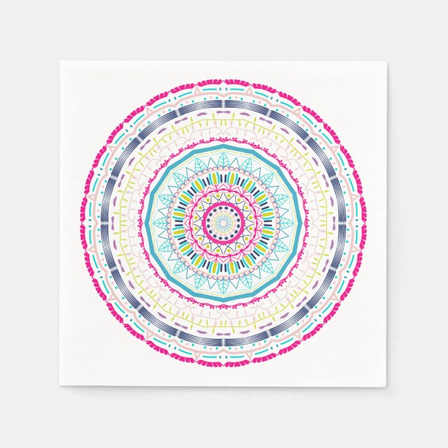 Guardanapo De Papel mandala colorida (Frente)