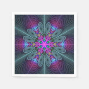 Guardanapo De Papel Mandala Colorida Arte Espiritual Colorida Com Rosa