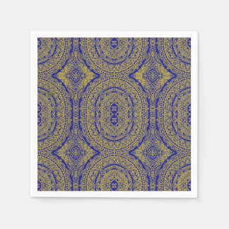 Guardanapo De Papel Mandala Dourada em Azul