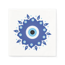 Mandala Grego Mau Azul Branco