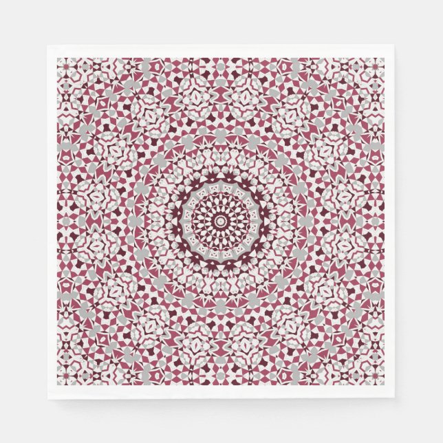 Guardanapo De Papel Mandala is burgundy-gray (Frente)
