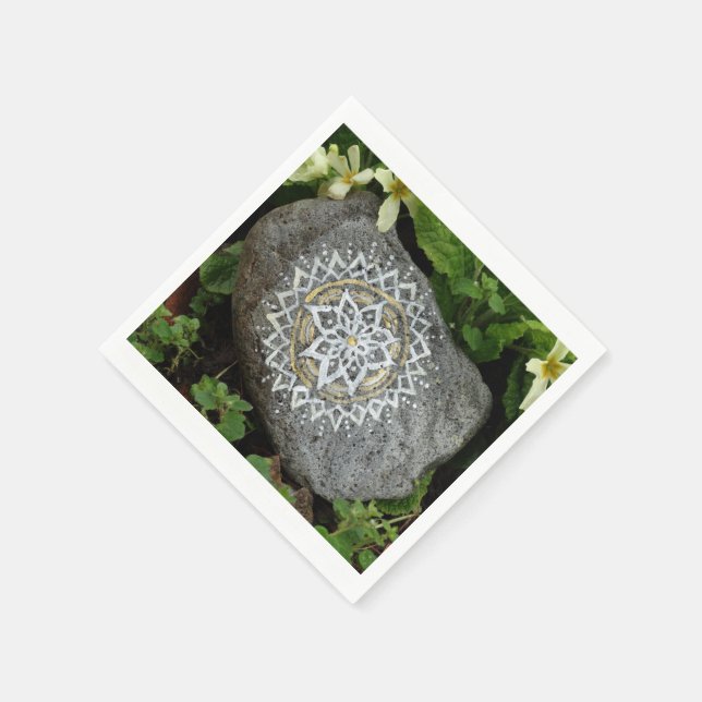 Guardanapo De Papel Mandala Stone Photo Paper Napkins (Canto)