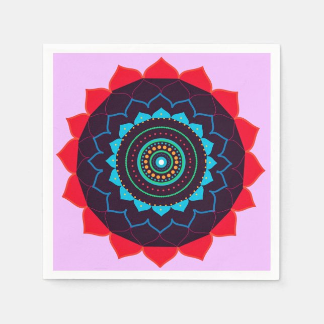 Guardanapo De Papel Mandala Vetor Art Paper Napkin (Frente)
