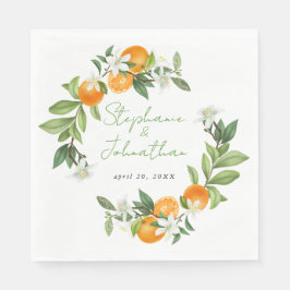 Guardanapo De Papel Mandarin Orange Watercolor Casamento