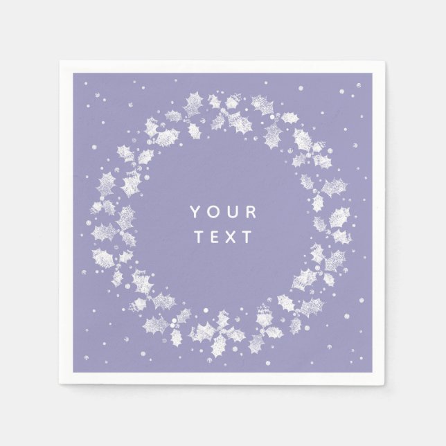 Guardanapo De Papel Maneira de Pergueiro Impressa Holly Wreath Natal (Frente)