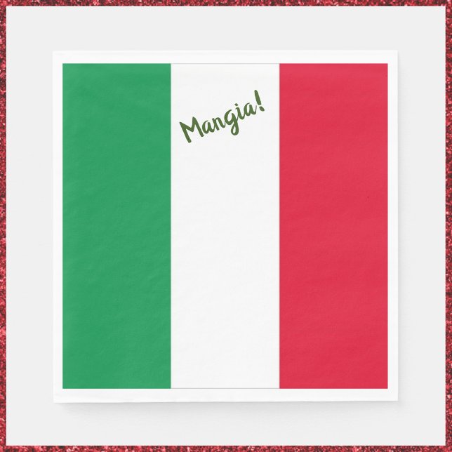 Guardanapo De Papel Mangia! Bandeira italiana (Bookmark my store: https://www.zazzle.com/store/capricepetit?rf=238091145531749709)