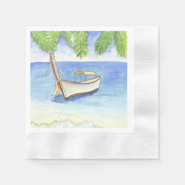 Guardanapo De Papel Manhã em Bali Watercolor (Frente)