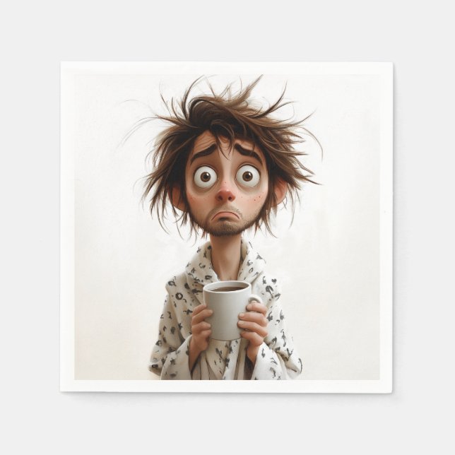 Guardanapo De Papel Manhã Madness: Café Primeiro, Perguntas Depois (Frente)