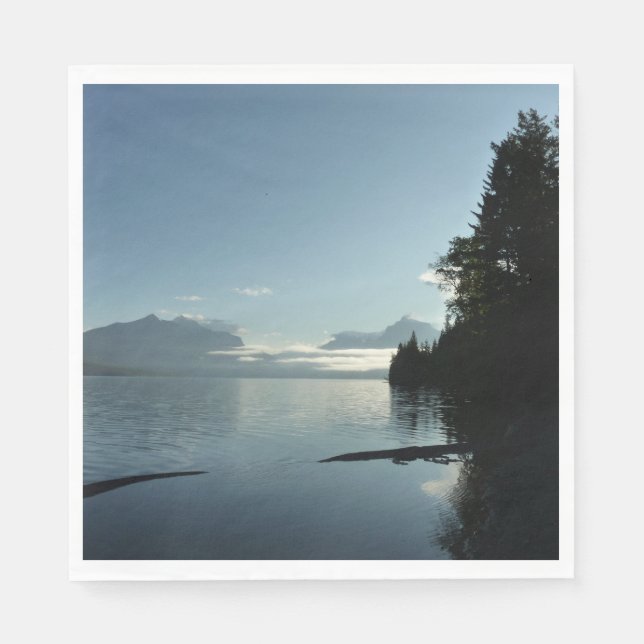 Guardanapo De Papel Manhã no lago McDonald no Parque Nacional Glacier (Frente)