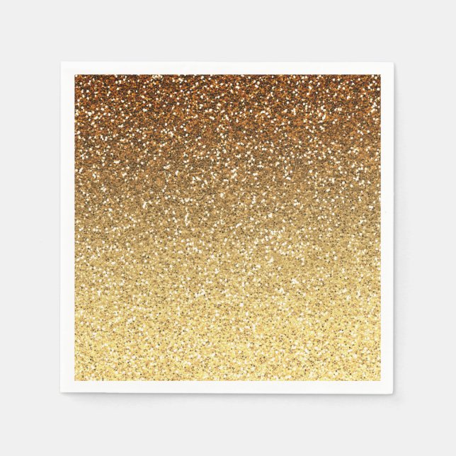 Guardanapo De Papel Mânre de Glitter de Faux Dourado (Frente)