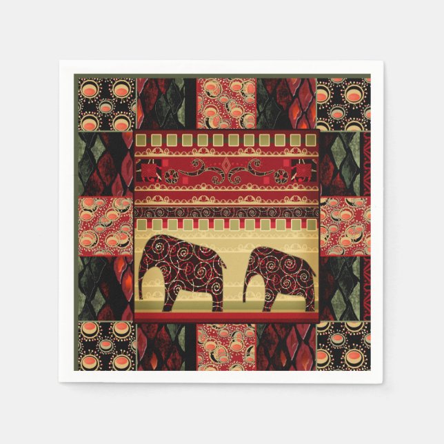 Guardanapo De Papel manta de retalhos africana (Frente)