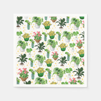 Guardanapo De Papel Mantas de Plantas em Vasos Caprichosas