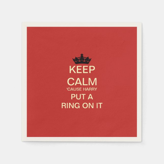 Guardanapo De Papel MANTENHA CALM Engraçado Harry & Meghan Paper Party (Frente)