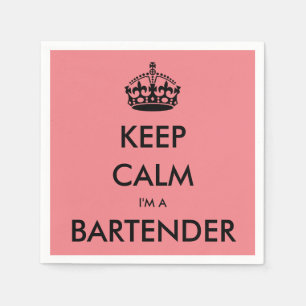 GUARDANAPO DE PAPEL MANTENHA CALMA, EU SOU UM BARTENDER