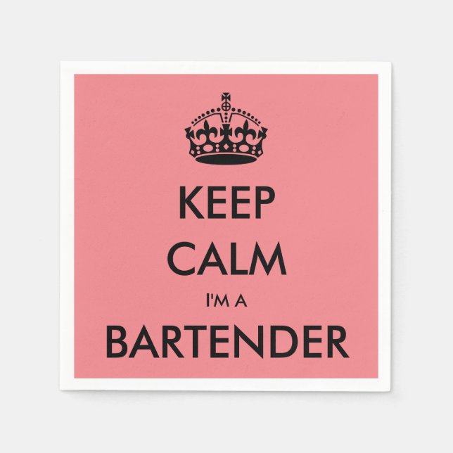 GUARDANAPO DE PAPEL MANTENHA CALMA, EU SOU UM BARTENDER (Frente)