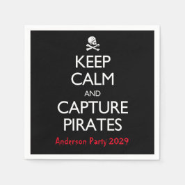Guardanapo De Papel Manter Calmo e Capturar Piratas Papel Jantar Napki
