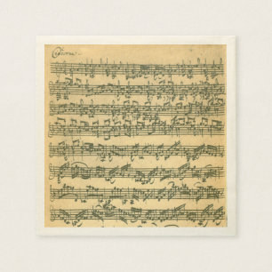 Guardanapo De Papel Manuscrito da música do violino de Bach Chaconne