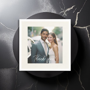 Guardanapo De Papel Manuscrito De Casamento Obrigado 1 Foto