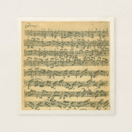 Guardanapo De Papel Manuscrito De Música Violina Bach Chaconne