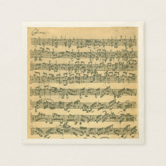Guardanapo De Papel Manuscrito De Música Violina Bach Chaconne
