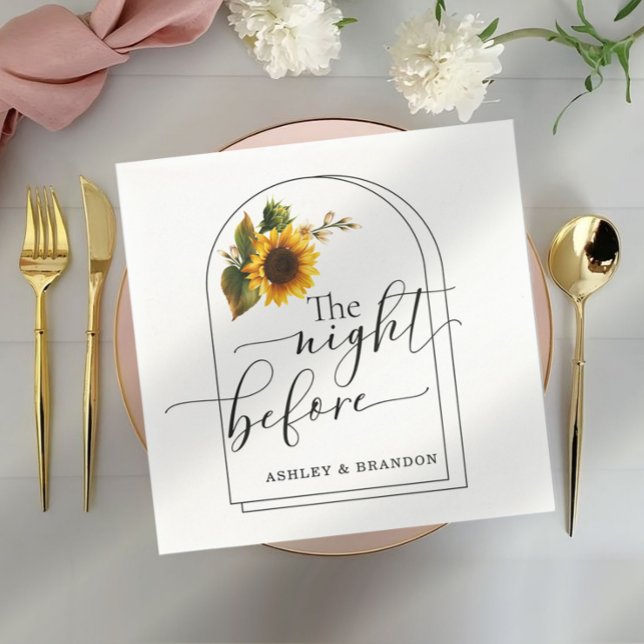 Guardanapo De Papel Manuscrito Mínimo De Girassol Na Noite Antes De Ná (Criador carregado)