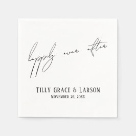 Guardanapo De Papel Manuscrito Moderno Simples Feliz Depois