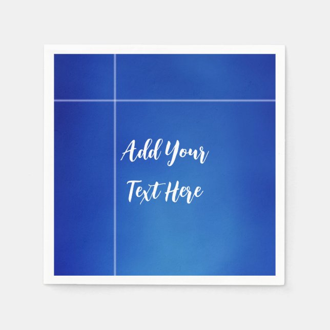 Guardanapo De Papel Manuscrito profissional adicionar texto azul moder (Frente)