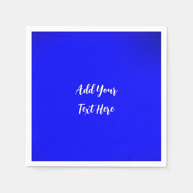 Guardanapo De Papel Manuscrito profissional adicionar texto azul moder (Frente)