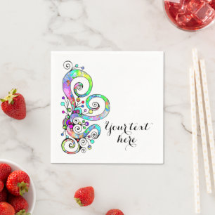 Guardanapo De Papel Mão Cardíaca Espiral Pintada Design 1