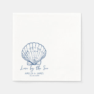 Guardanapo De Papel Mão Desenhada Amor pelo casamento Sea Seashell