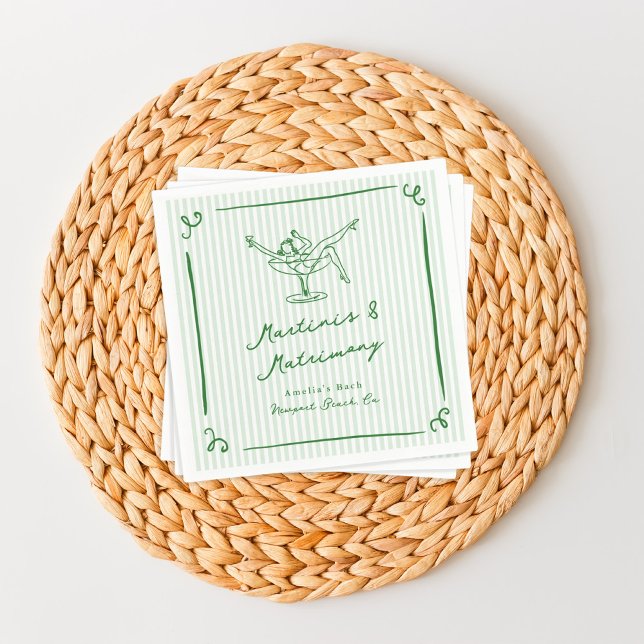 Guardanapo De Papel Mão Impressionante Desenhou Martinis Verde e Matri (Criador carregado)