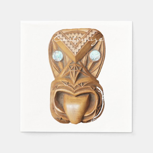 Guardanapo De Papel Maori Tiki Face Thunder_Cove (Frente)