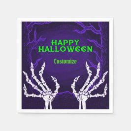 Guardanapo De Papel Mãos de Esqueleto Roxo