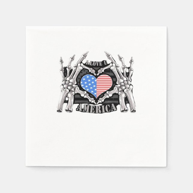 Guardanapo De Papel Mãos do Esqueleto da América (Frente)