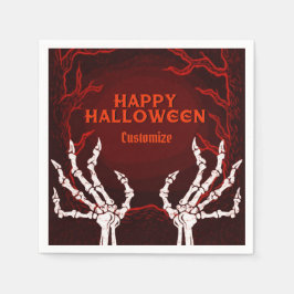 Guardanapo De Papel Mãos do Esqueleto Laranja