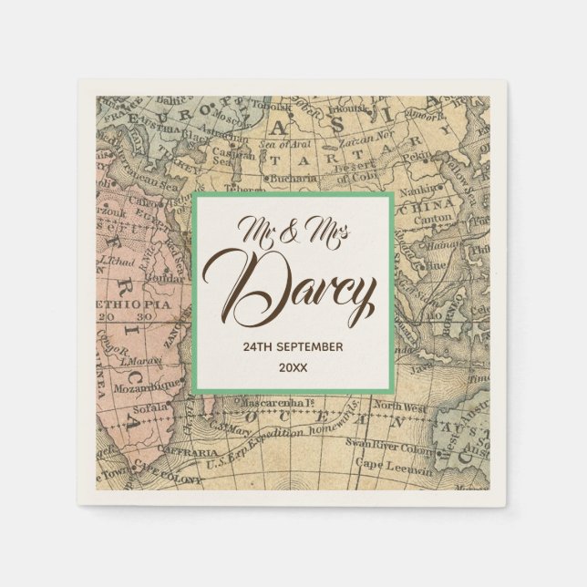 Guardanapo De Papel Mapa Antigo (Frente)