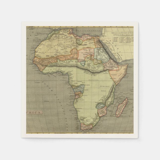 Guardanapo De Papel Mapa antigo antigo inspirado (Frente)