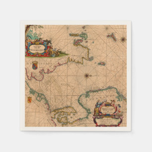 Guardanapo De Papel Mapa antigo antigo inspirado (1)