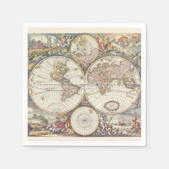 Guardanapo De Papel Mapa antigo Napkins (Frente)