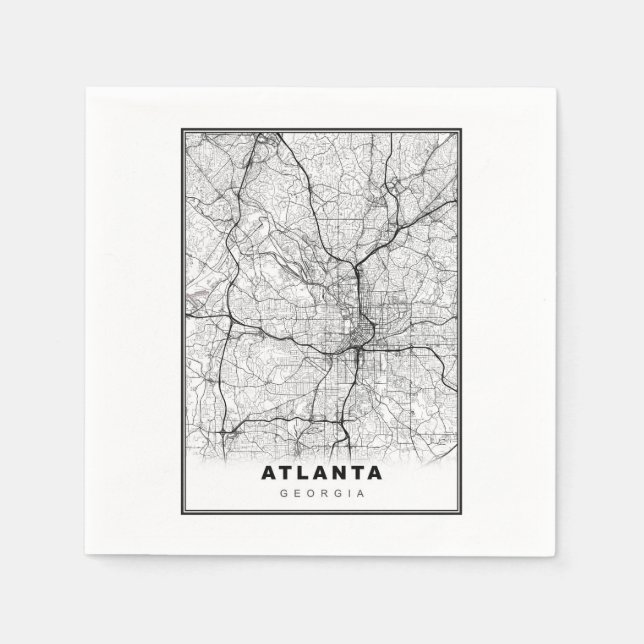Guardanapo De Papel Mapa Atlanta (Frente)