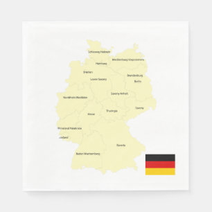 Guardanapo De Papel Mapa da Alemanha com Estados e Capitais