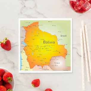 Guardanapo De Papel Mapa da Bolívia