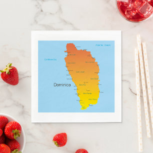 Guardanapo De Papel Mapa Da Domínica
