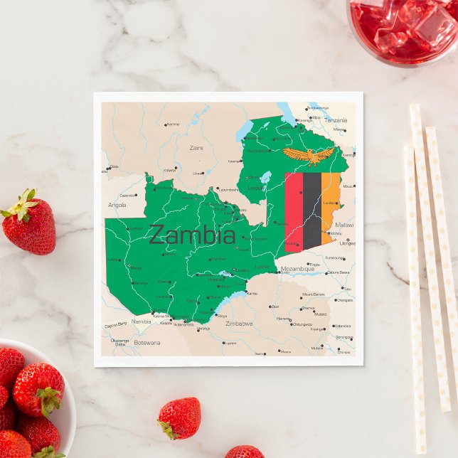 Guardanapo De Papel Mapa Da Zâmbia (Criador carregado)