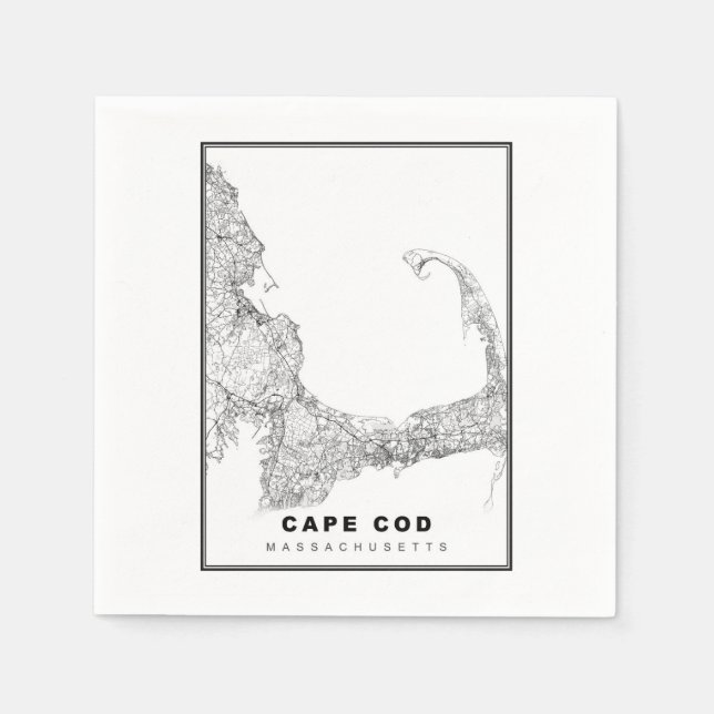 Guardanapo De Papel Mapa de Cape Cod (Frente)